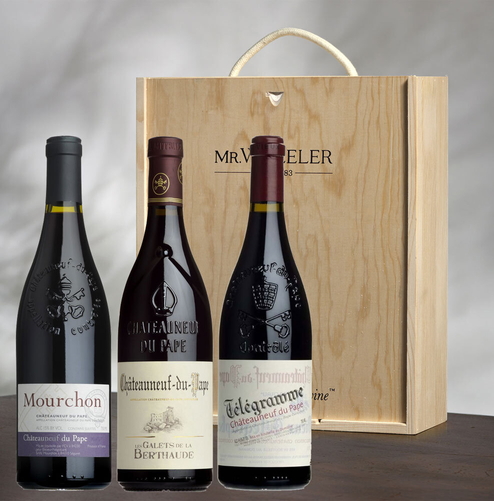 Chateauneuf Du Pape Selection 3 Bottles In Gift Box Mr Wheeler Wine