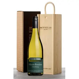 White Burgundy Single Bottle Gift Box