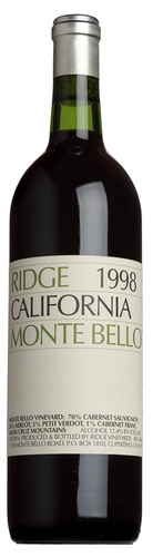 1998 Monte Bello, Ridge Vineyards, Santa Cruz Mountains