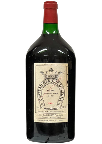 1981 Chteau Marquis d'Alesme Becker, Cru Class Margaux (3 litre double magnum)