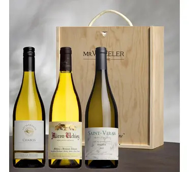 White Burgundy Wine Trio Gift Box