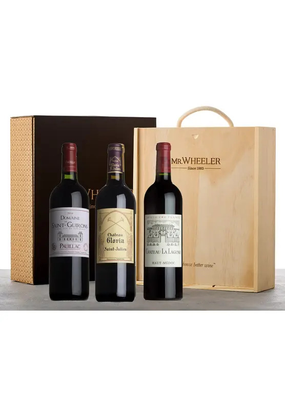 Bordeaux Left Bank Trio Wine Gift Box