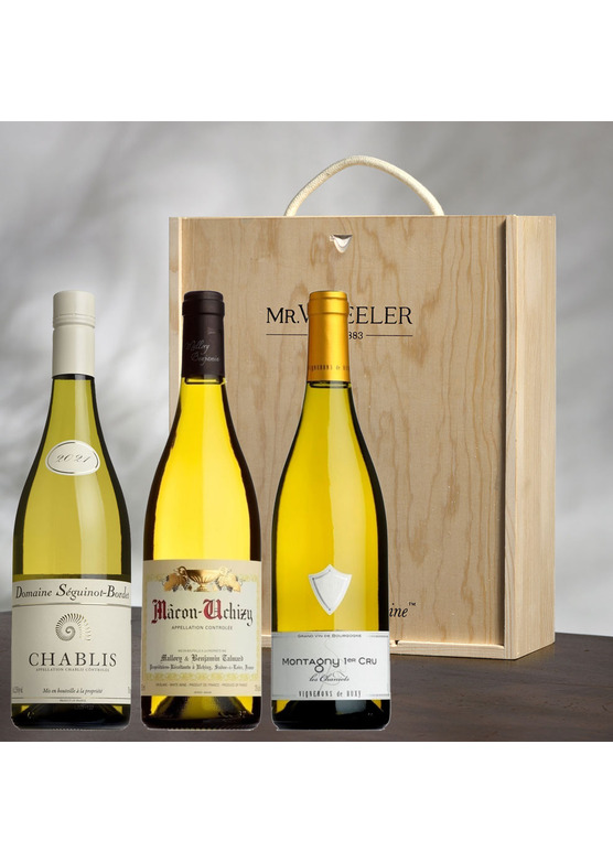 White Burgundy Wine Trio Gift Box 