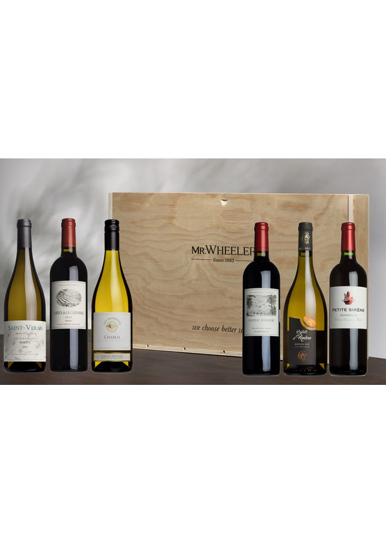 Claret & White Burgundy Six-Pack Gift Box