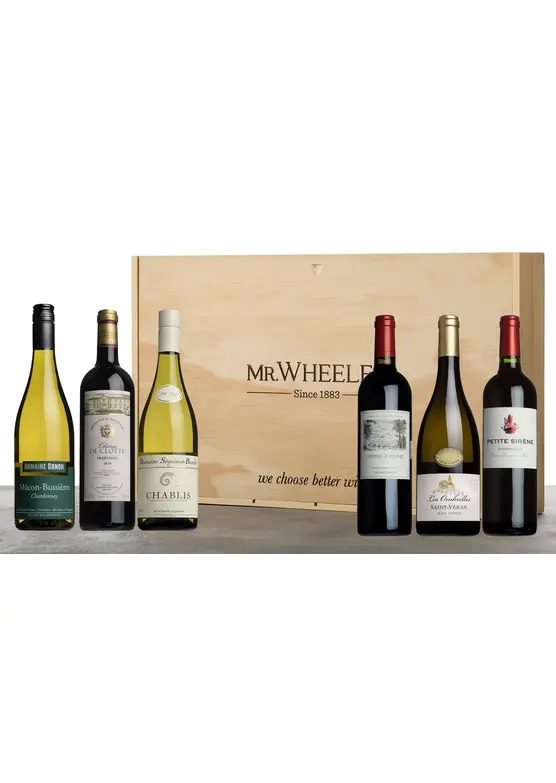 Claret & White Burgundy Six-Pack Gift Box