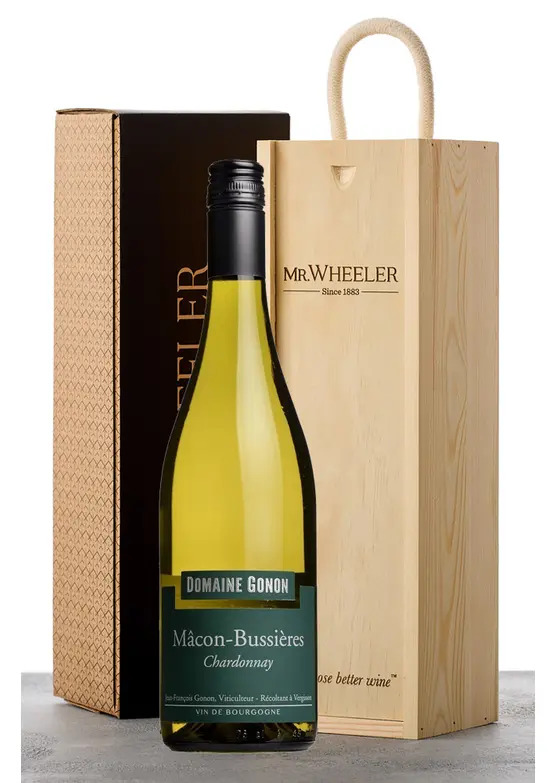 White Burgundy Single Bottle Gift Box